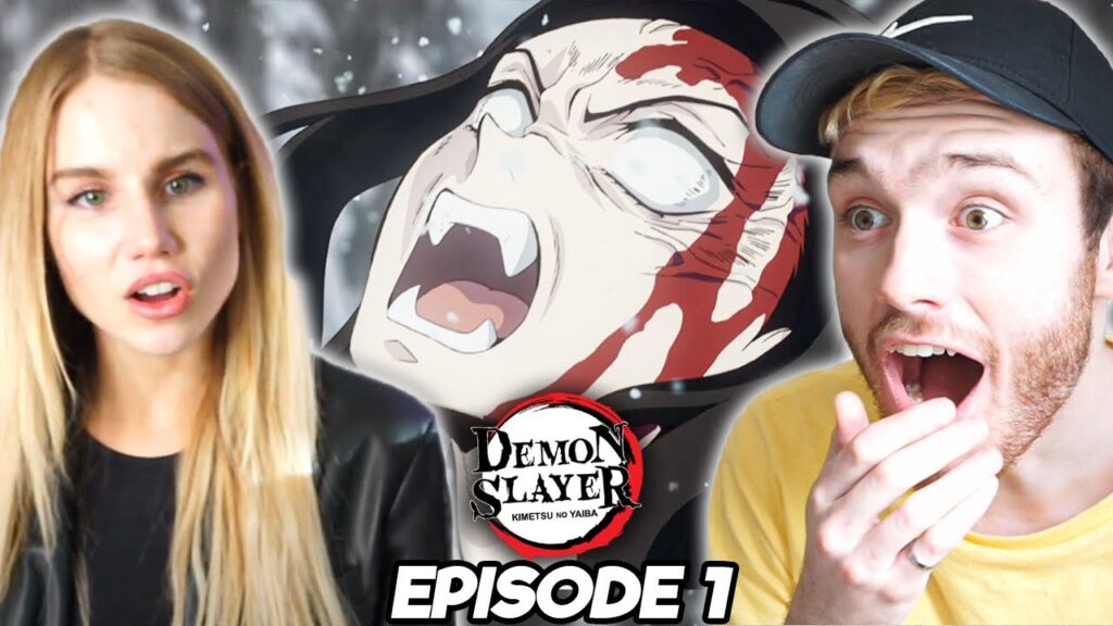 My Girlfriend's FIRST Anime!! Demon Slayer Ep. 1 REACTION